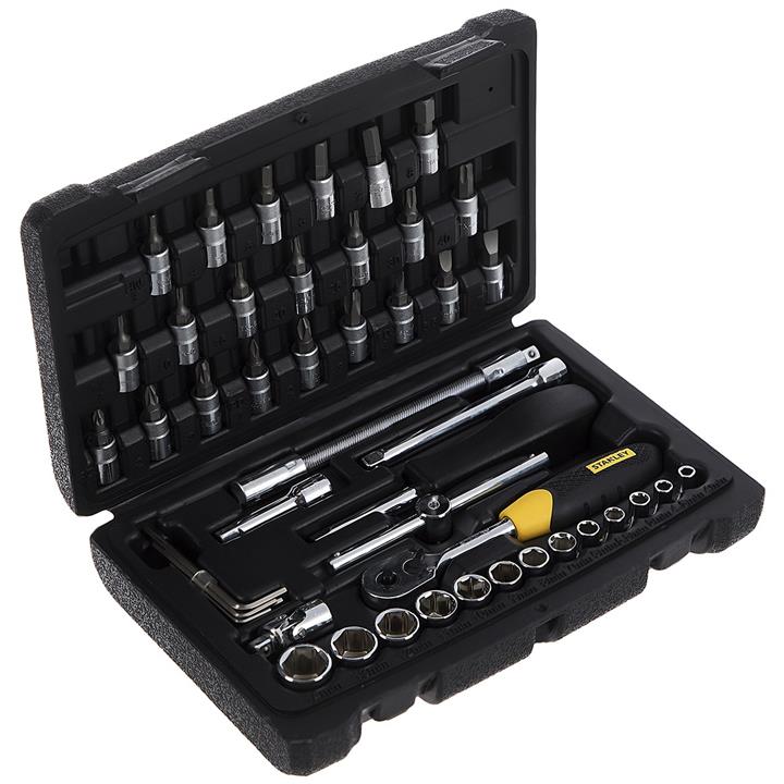 مجموعه 46 عددی سری پیچ گوشتی و آچار بکس استنلی مدل STMT72794-8 Stanley STMT72794-8 Ratchet Screwdriver Set 46 PCS